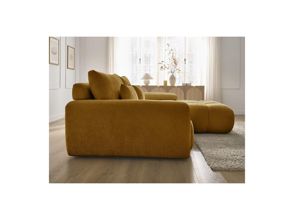 Ivane - Canapé D'Angle Fixe - Tissu Texturé - Angle Droit