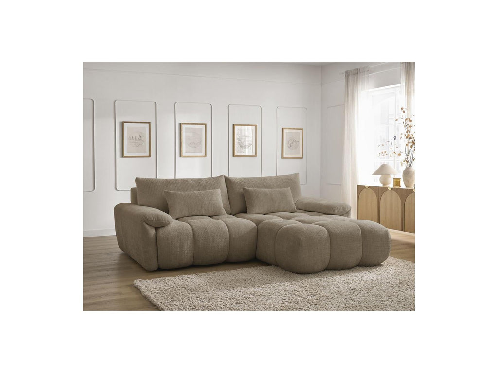 Ivane - Canapé D'Angle Fixe - Tissu Texturé - Angle Droit