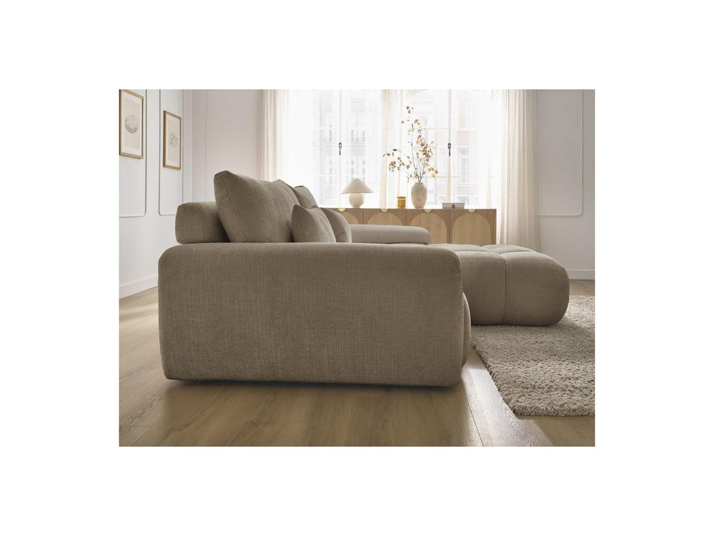 Ivane - Canapé D'Angle Fixe - Tissu Texturé - Angle Droit