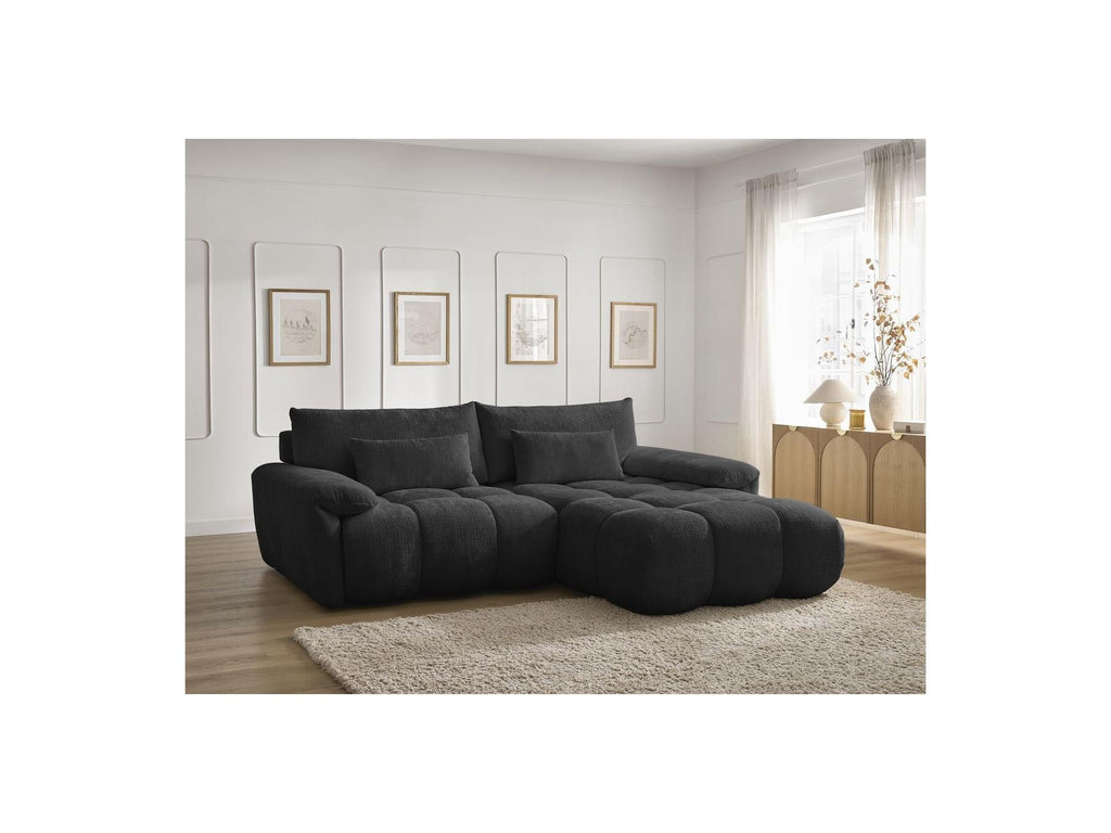 Ivane - Canapé D'Angle Fixe - Tissu Texturé - Angle Droit