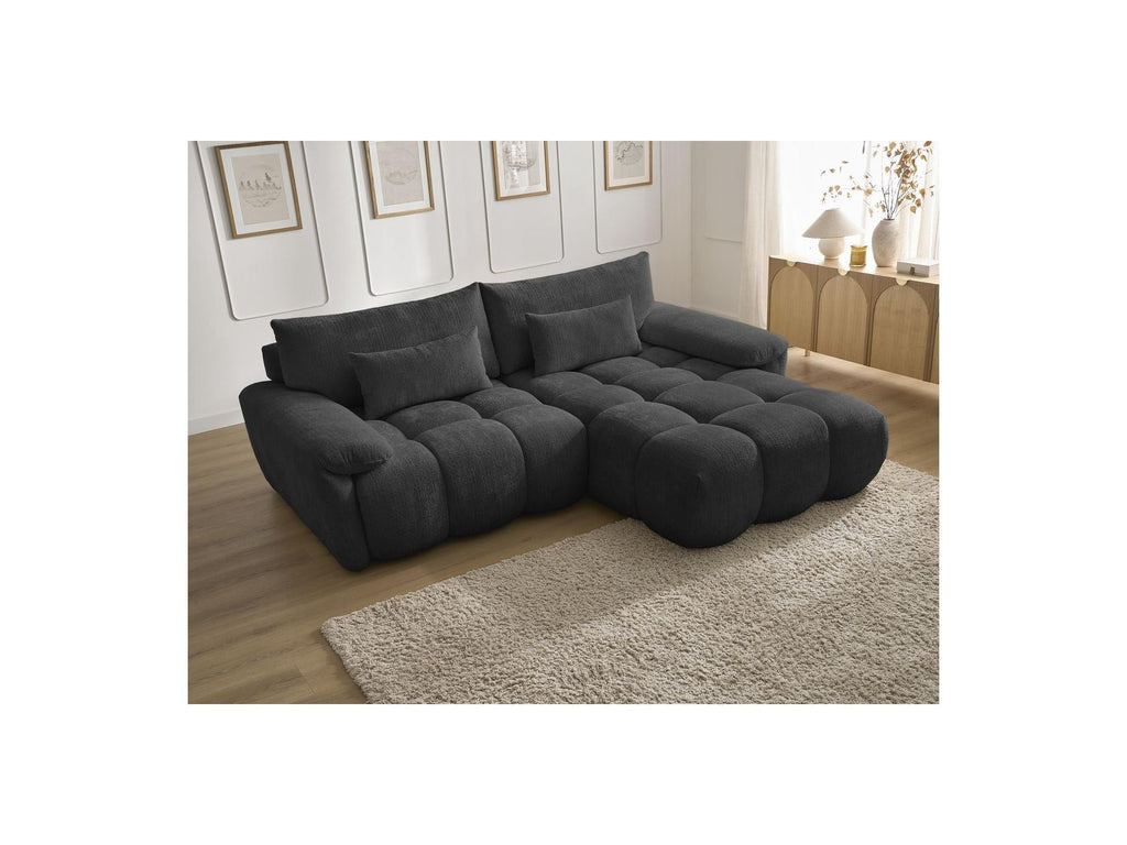 Ivane - Canapé D'Angle Fixe - Tissu Texturé - Angle Droit