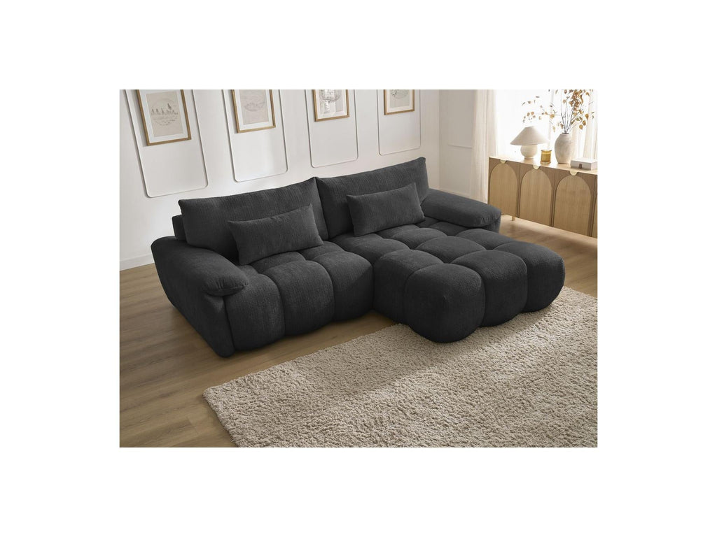 Ivane - Canapé D'Angle Fixe - Tissu Texturé - Angle Droit