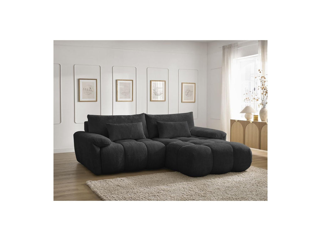 Ivane - Canapé D'Angle Fixe - Tissu Texturé - Angle Droit