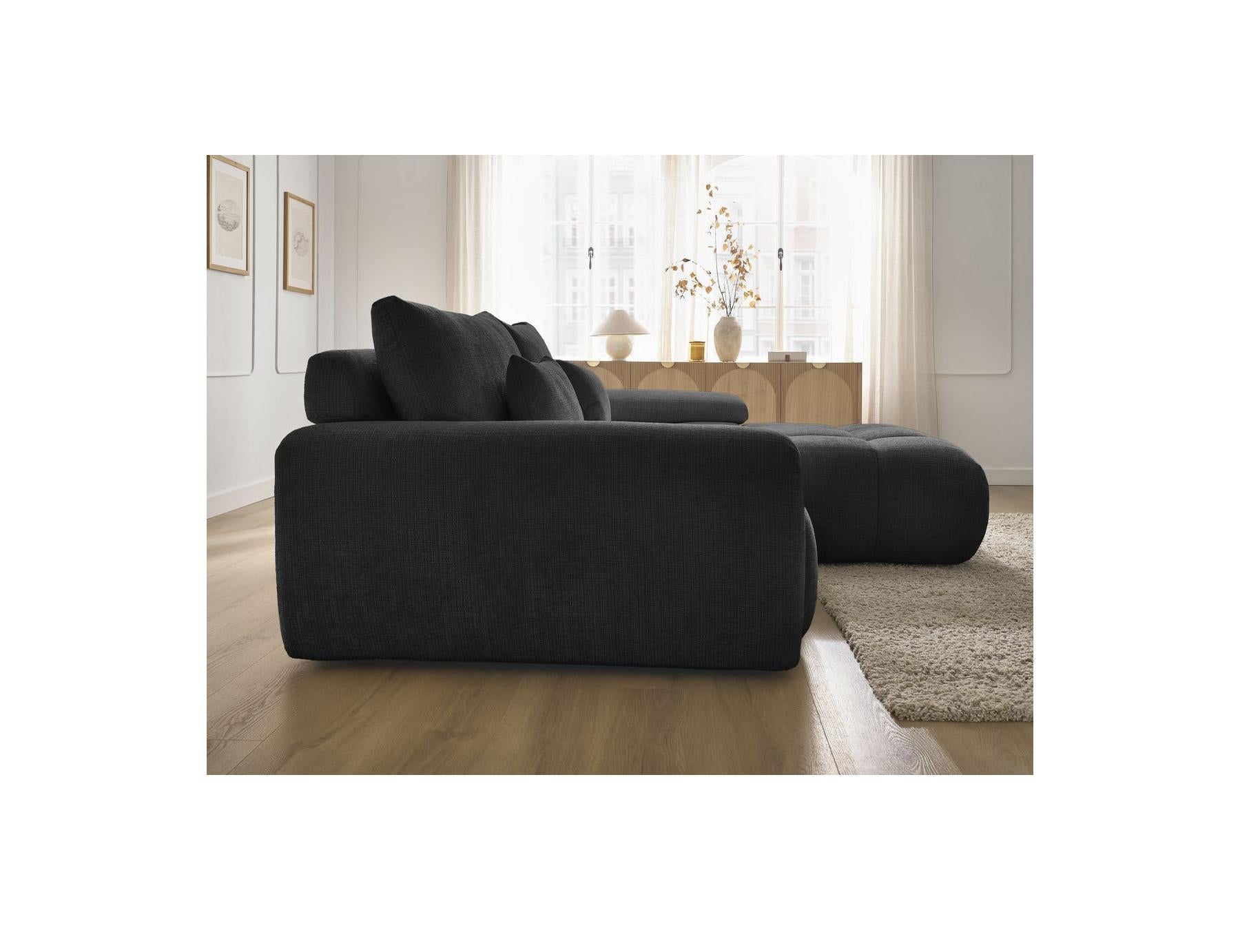 Ivane - Canapé D'Angle Fixe - Tissu Texturé - Angle Droit