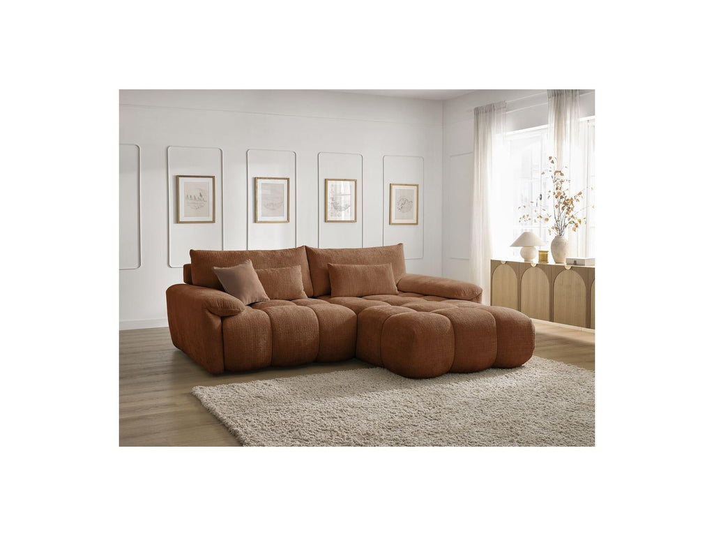 Ivane - Canapé D'Angle Fixe - Tissu Texturé - Angle Droit