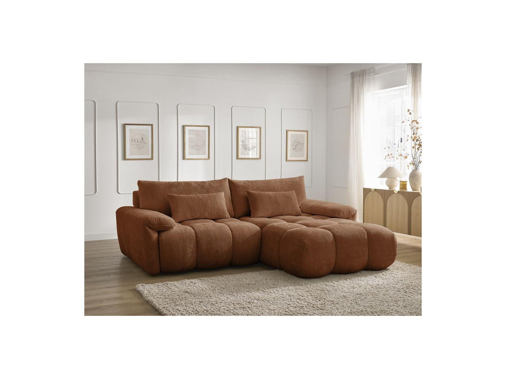 Ivane - Canapé D'Angle Fixe - Tissu Texturé - Angle Droit