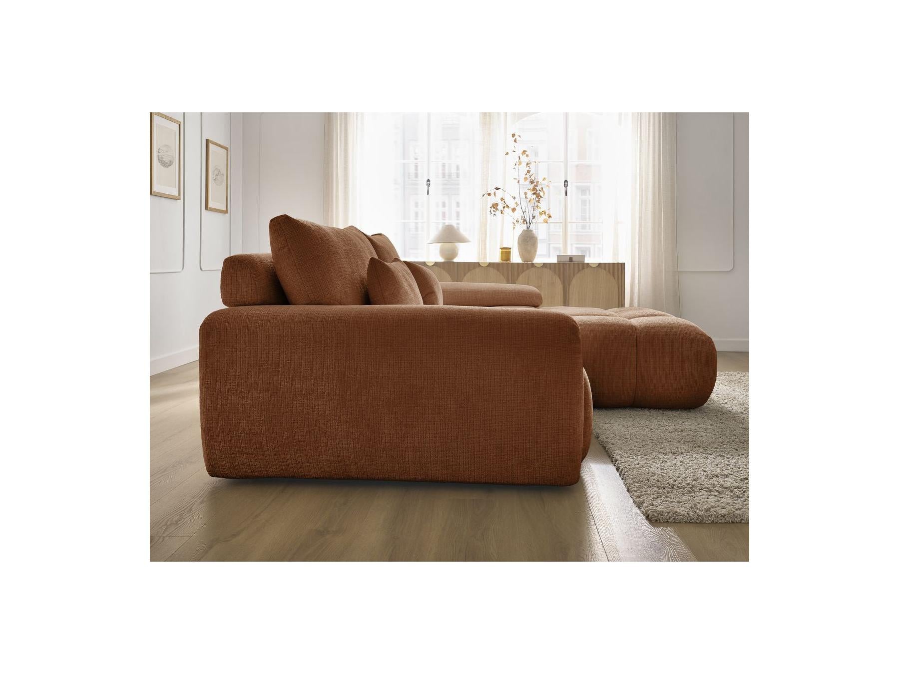 Ivane - Canapé D'Angle Fixe - Tissu Texturé - Angle Droit