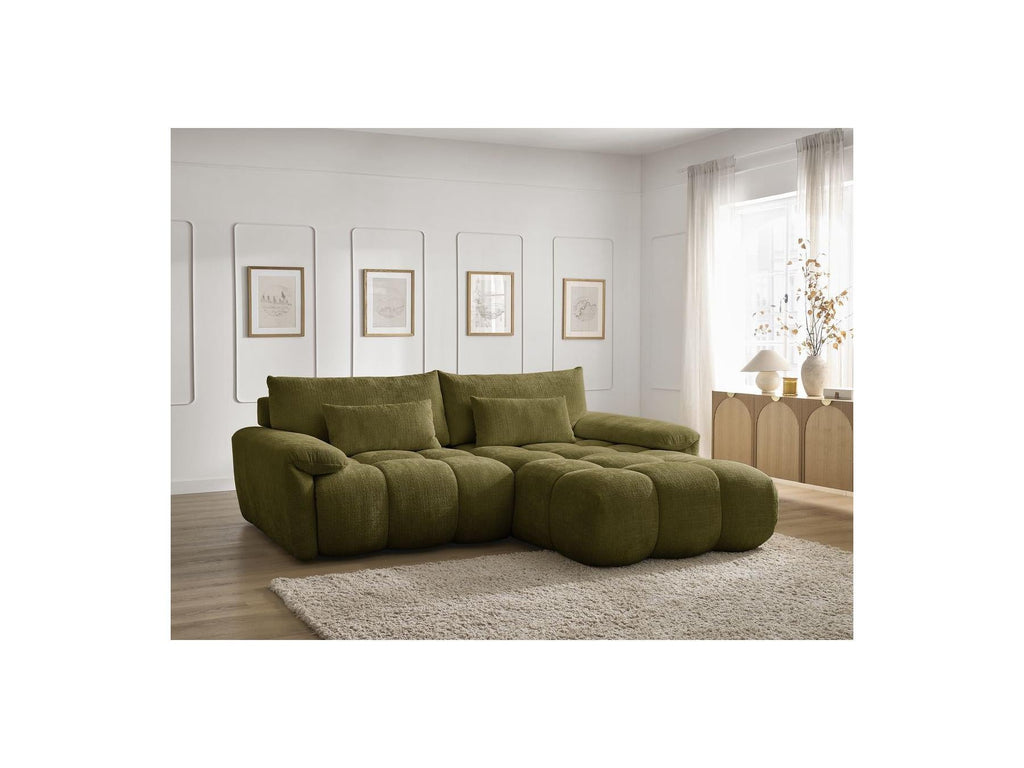 Ivane - Canapé D'Angle Fixe - Tissu Texturé - Angle Droit