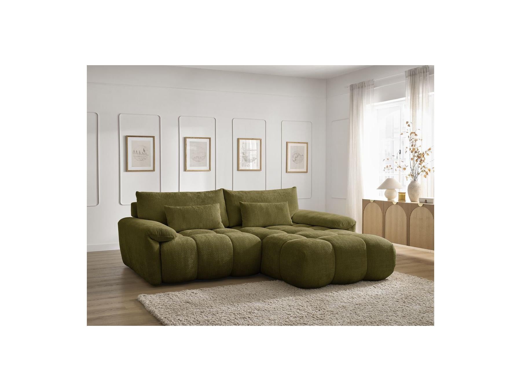 Ivane - Canapé D'Angle Fixe - Tissu Texturé - Angle Droit