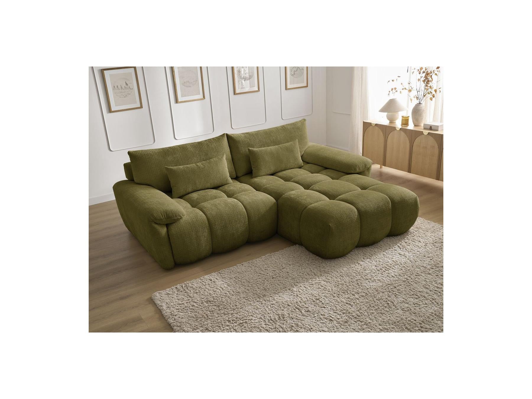 Ivane - Canapé D'Angle Fixe - Tissu Texturé - Angle Droit