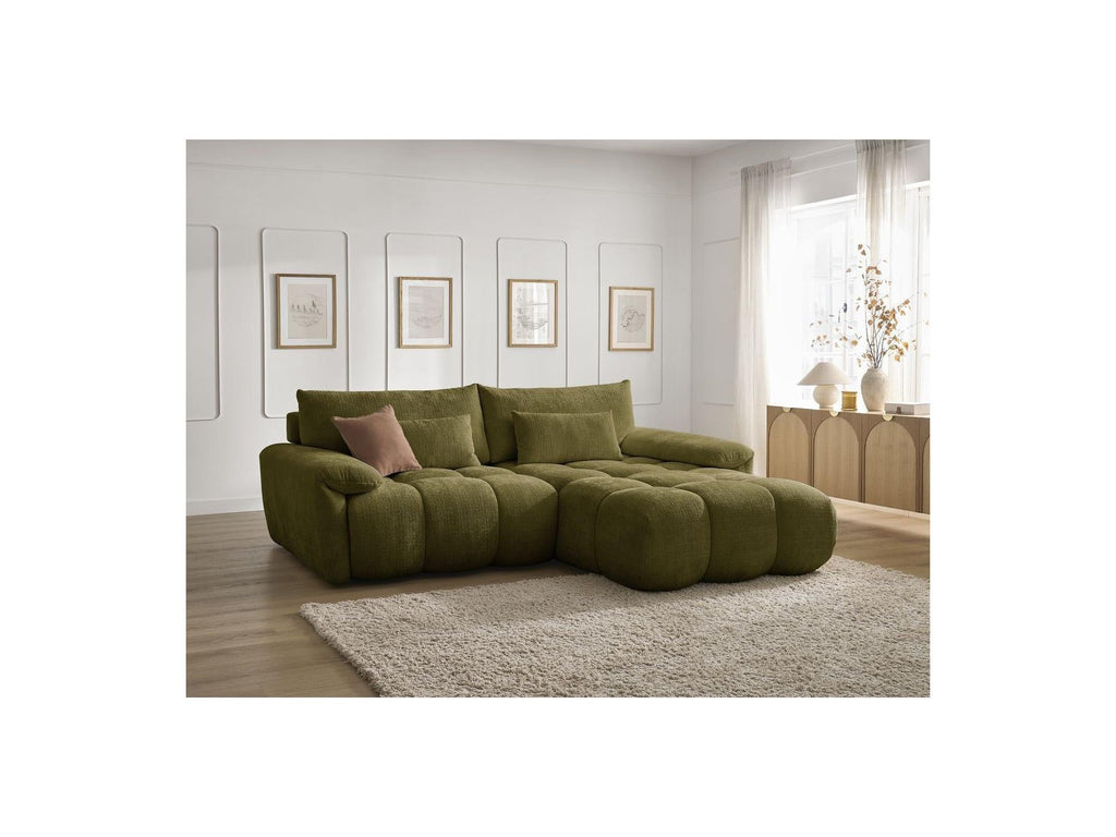 Ivane - Canapé D'Angle Fixe - Tissu Texturé - Angle Droit