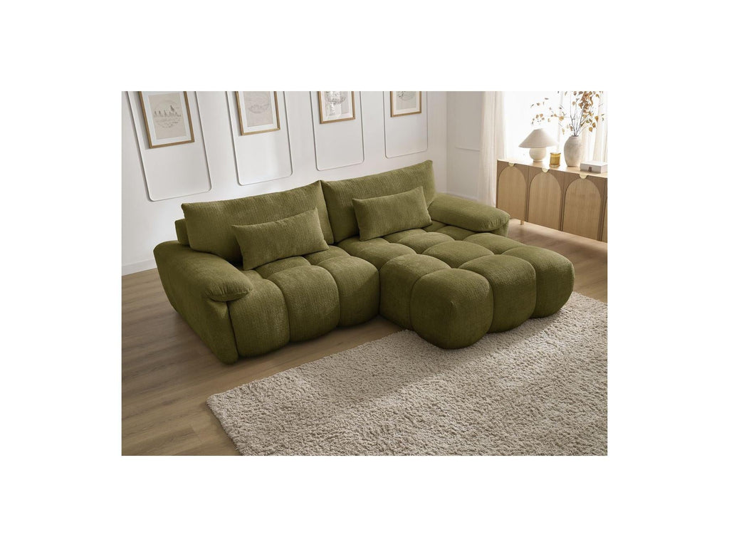 Ivane - Canapé D'Angle Fixe - Tissu Texturé - Angle Droit