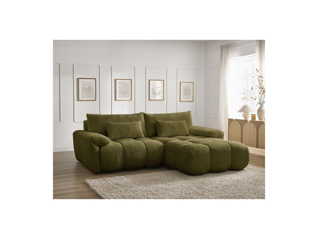 Ivane - Canapé D'Angle Fixe - Tissu Texturé - Angle Droit