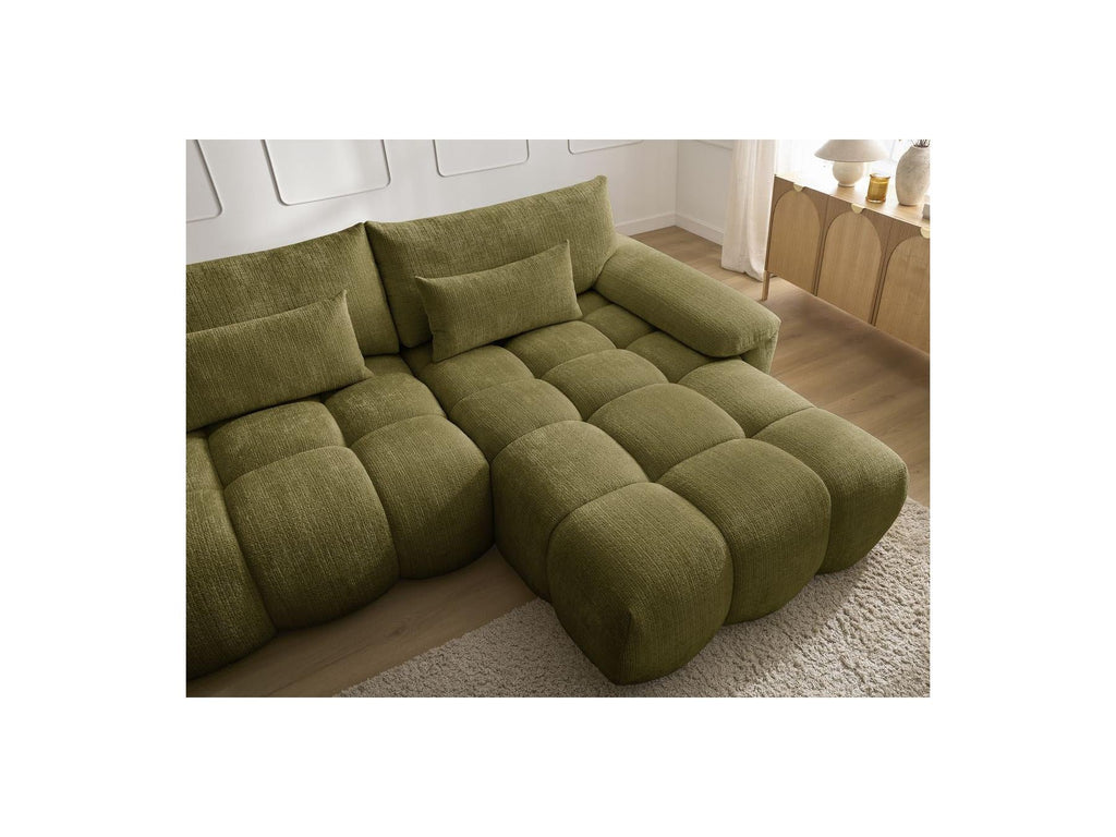 Ivane - Canapé D'Angle Fixe - Tissu Texturé - Angle Droit