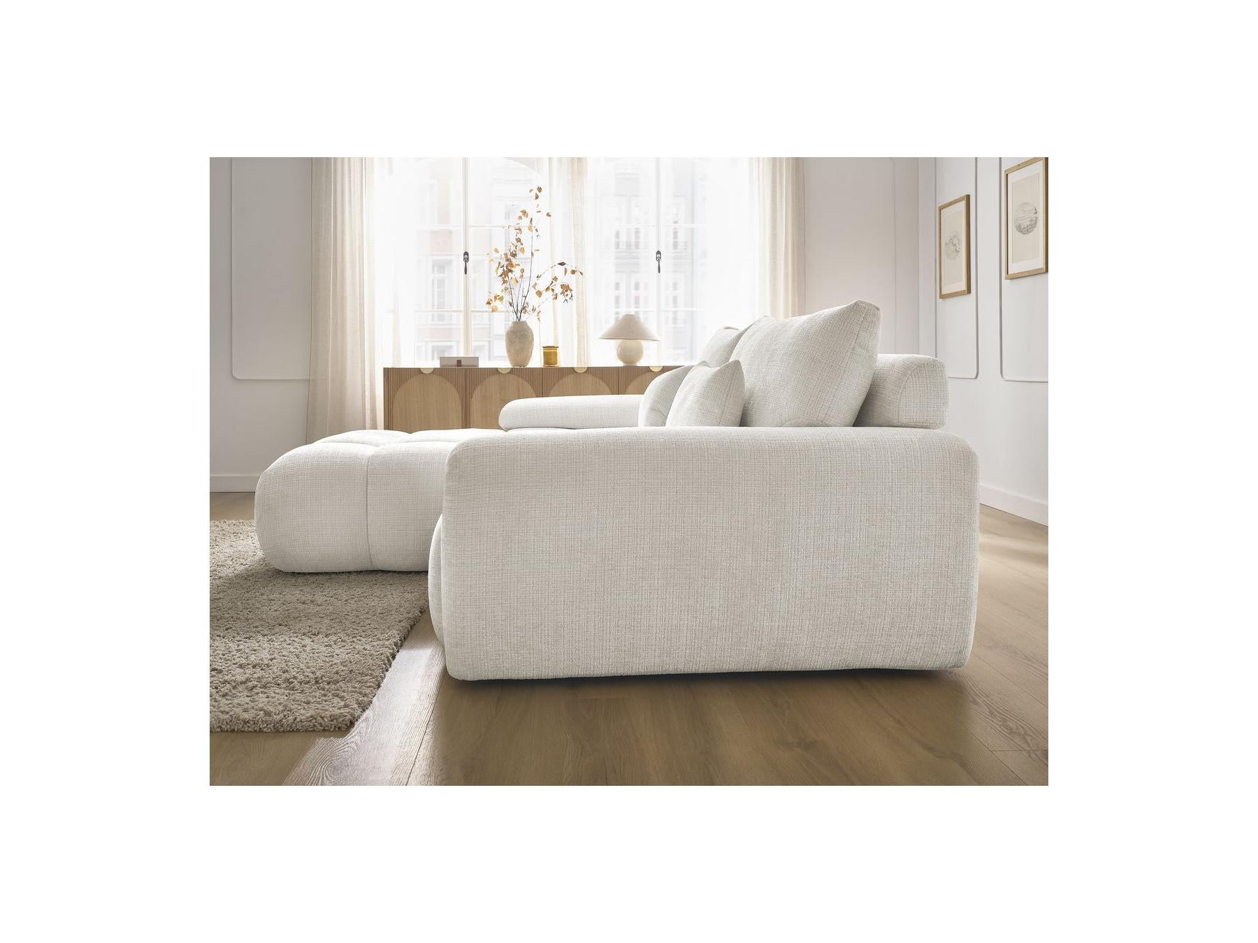 Ivane - Canapé D'Angle Fixe - Tissu Texturé - Angle Gauche