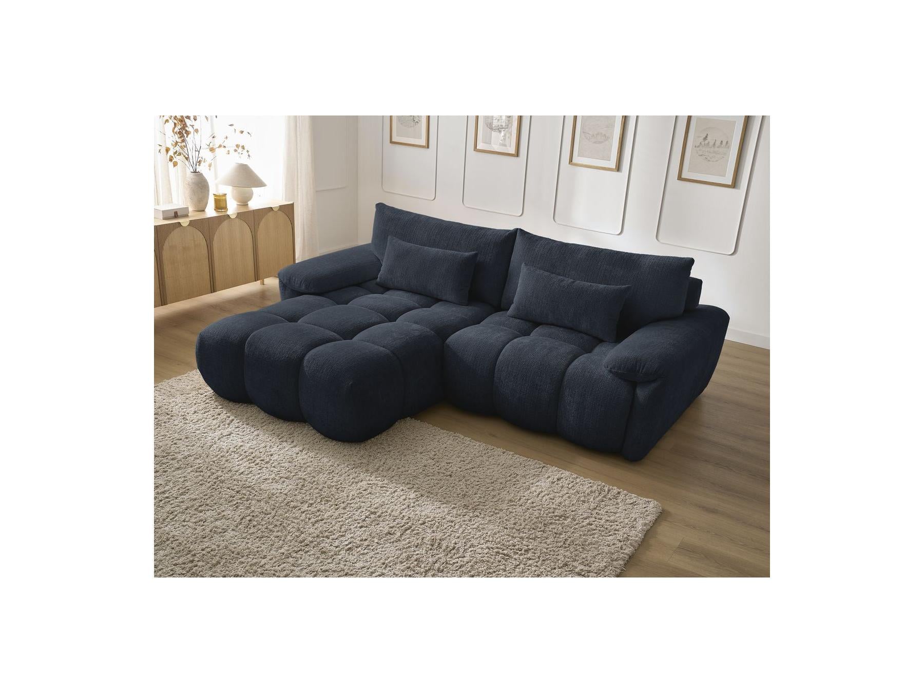 Ivane - Canapé D'Angle Fixe - Tissu Texturé - Angle Gauche