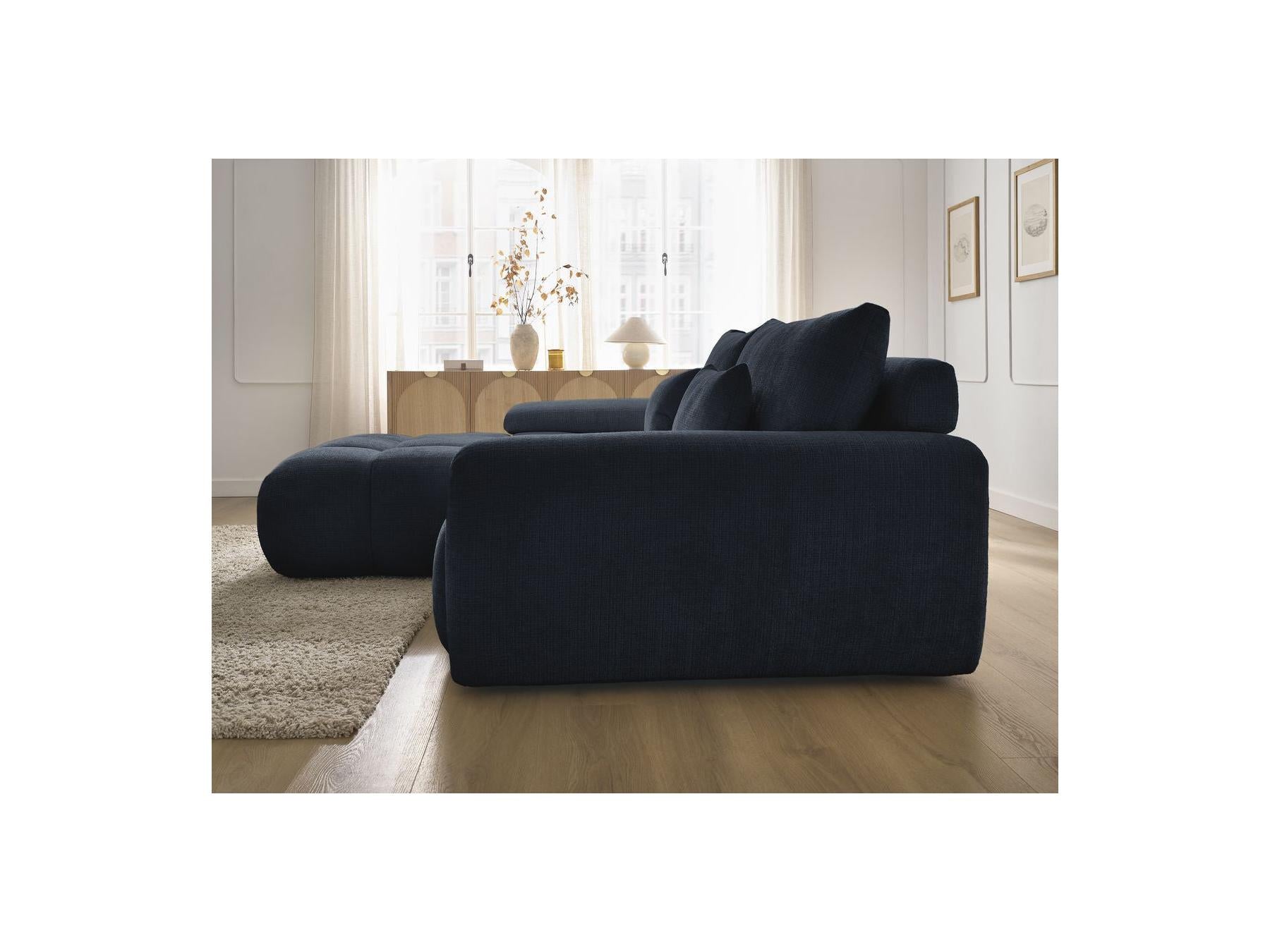 Ivane - Canapé D'Angle Fixe - Tissu Texturé - Angle Gauche