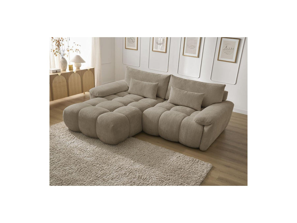Ivane - Canapé D'Angle Fixe - Tissu Texturé - Angle Gauche