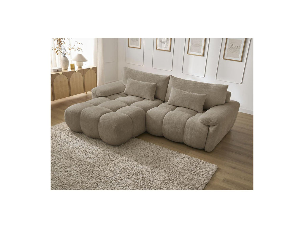 Ivane - Canapé D'Angle Fixe - Tissu Texturé - Angle Gauche