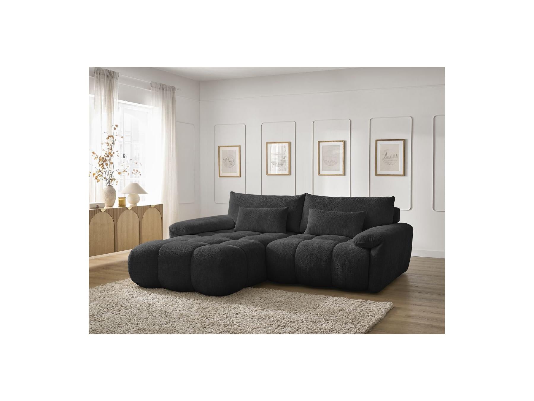 Ivane - Canapé D'Angle Fixe - Tissu Texturé - Angle Gauche