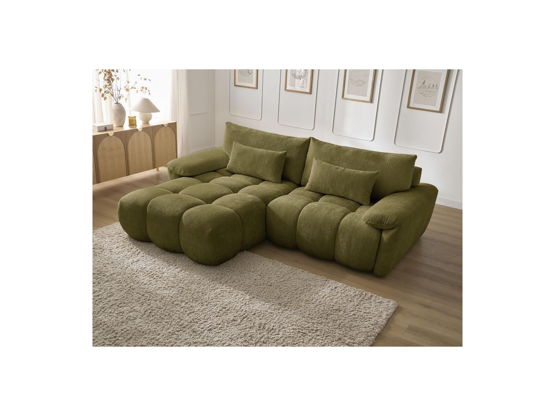 Ivane - Canapé D'Angle Fixe - Tissu Texturé - Angle Gauche