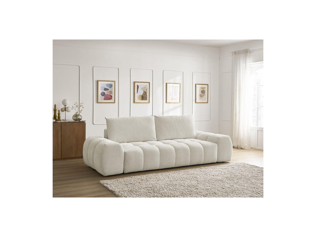 Everest - Canapé Droit Fixe 3 Places - Tissu Chiné - 2 Coussins