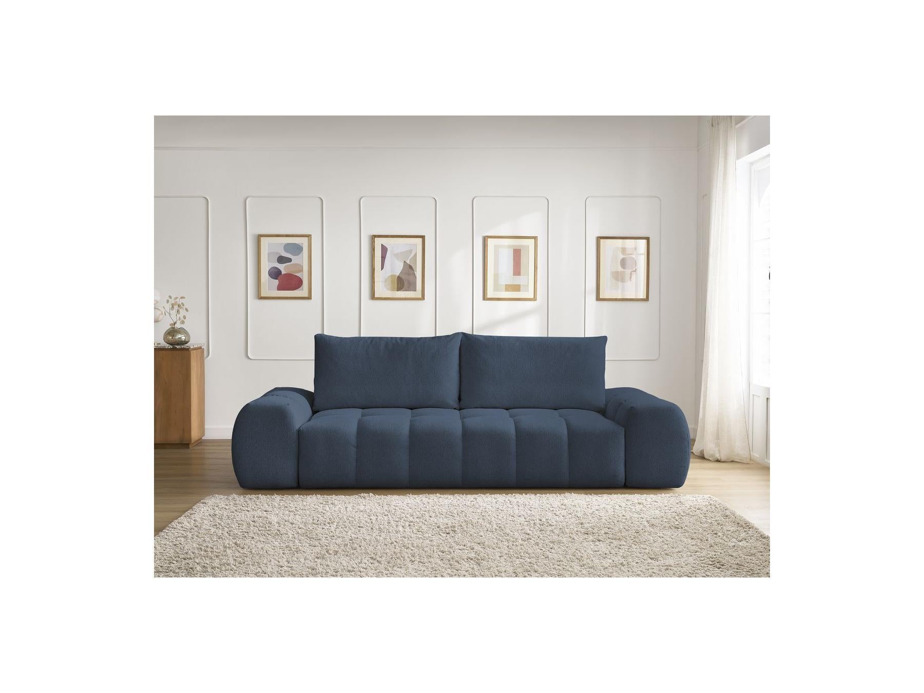 Everest - Canapé Droit Fixe 3 Places - Tissu Chiné - 2 Coussins