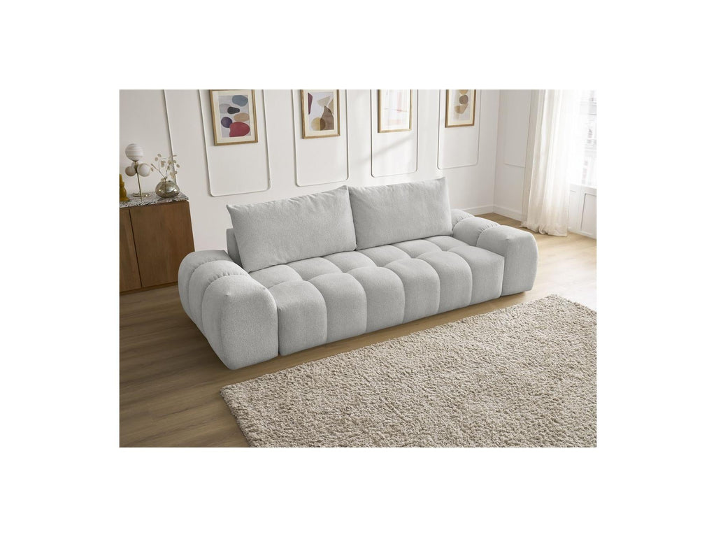 Everest - Canapé Droit Fixe 3 Places - Tissu Chiné - 2 Coussins