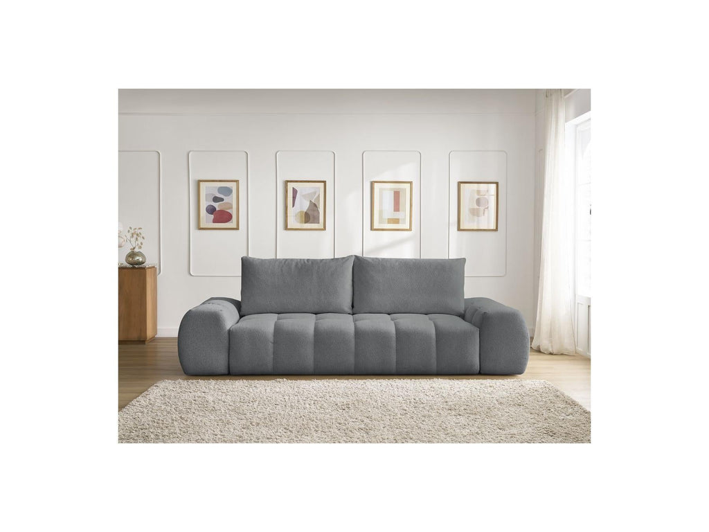 Everest - Canapé Droit Fixe 3 Places - Tissu Chiné - 2 Coussins