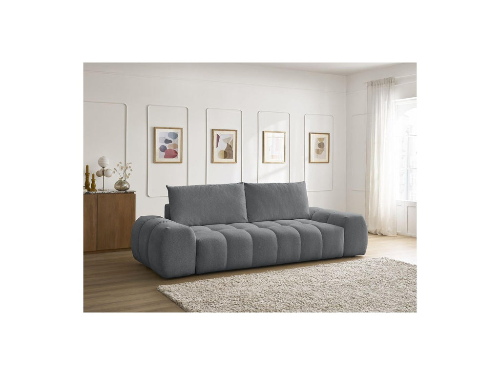 Everest - Canapé Droit Fixe 3 Places - Tissu Chiné - 2 Coussins
