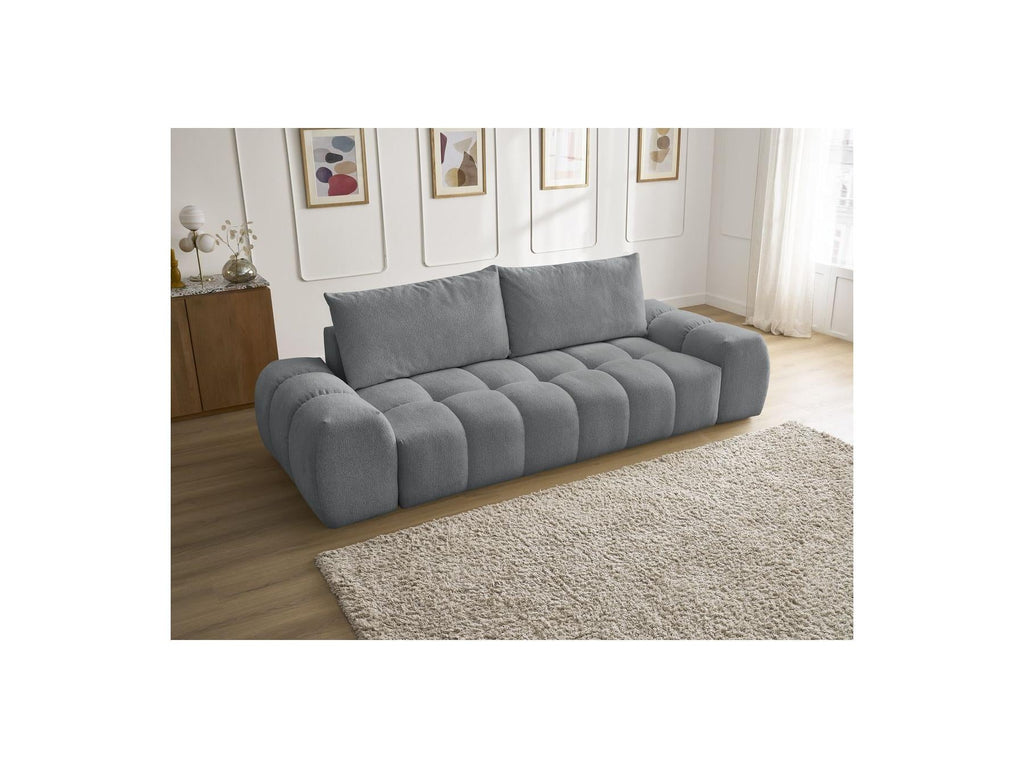 Everest - Canapé Droit Fixe 3 Places - Tissu Chiné - 2 Coussins