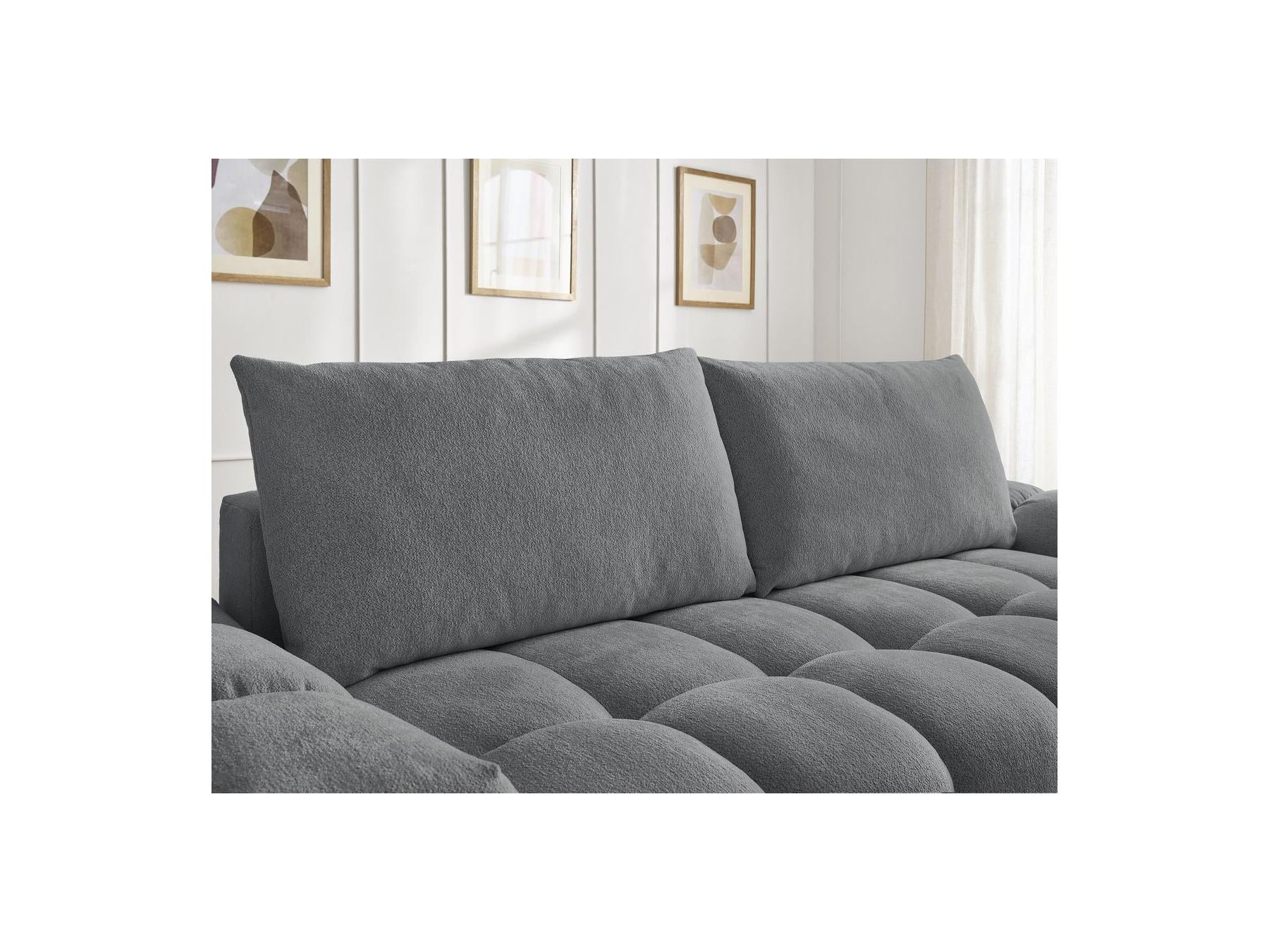 Everest - Canapé Droit Fixe 3 Places - Tissu Chiné - 2 Coussins