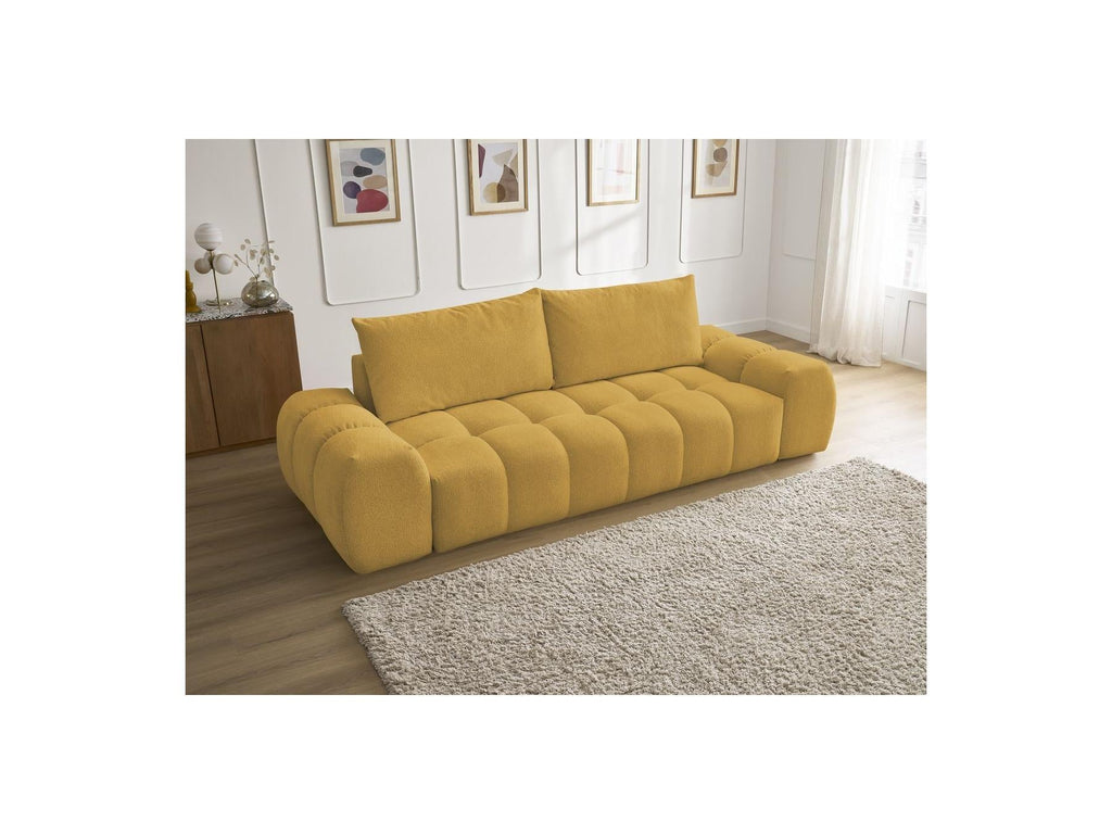 Everest - Canapé Droit Fixe 3 Places - Tissu Chiné - 2 Coussins