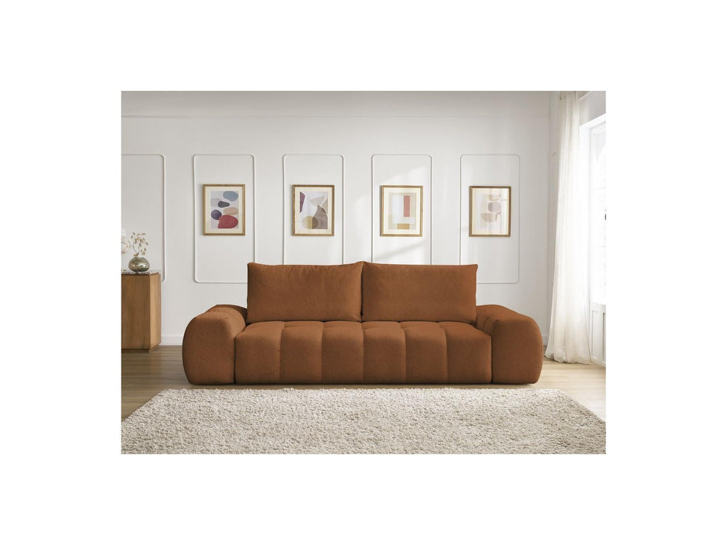 Everest - Canapé Droit Fixe 3 Places - Tissu Chiné - 2 Coussins