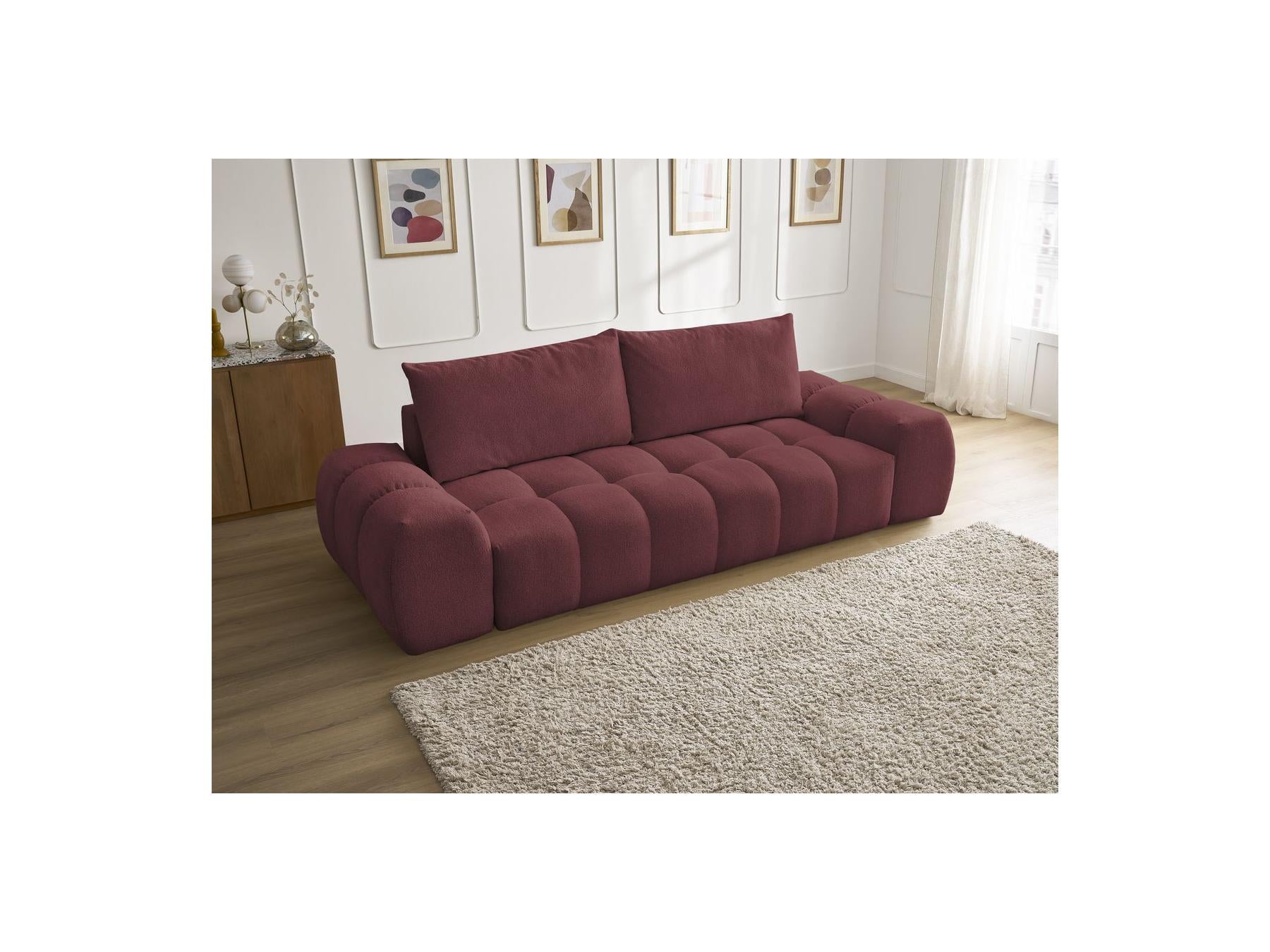 Everest - Canapé Droit Fixe 3 Places - Tissu Chiné - 2 Coussins