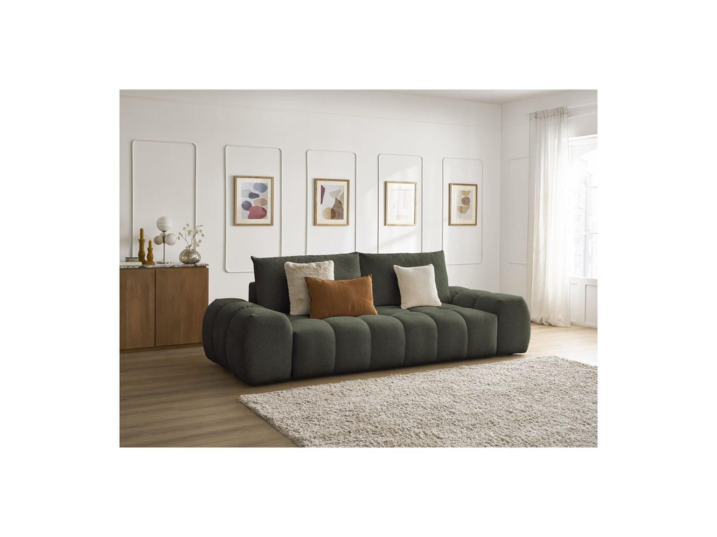 Everest - Canapé Droit Fixe 3 Places - Tissu Chiné - 2 Coussins