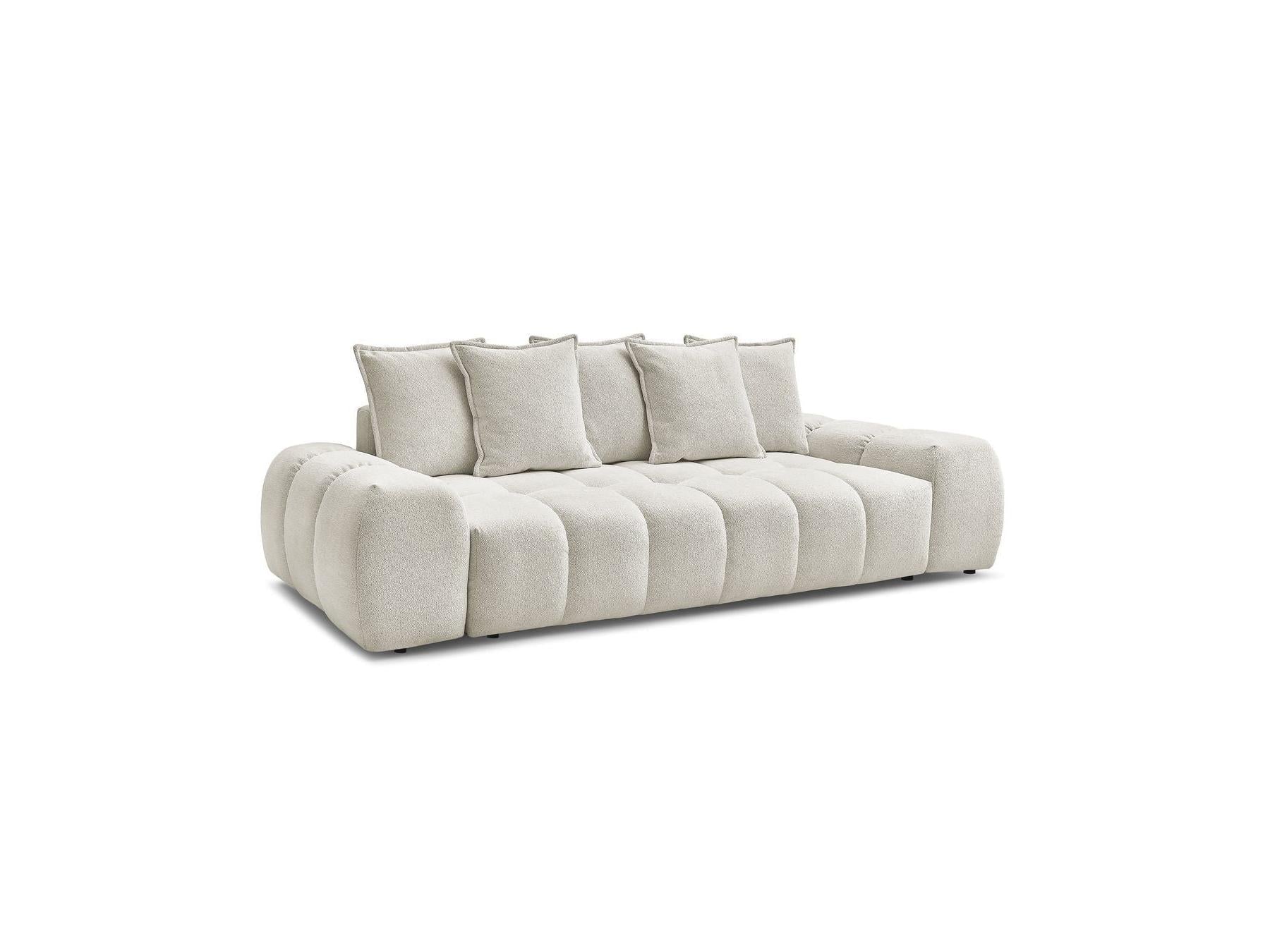 Everest - Canapé Droit Fixe 3 Places - Tissu Chiné - 5 Coussins