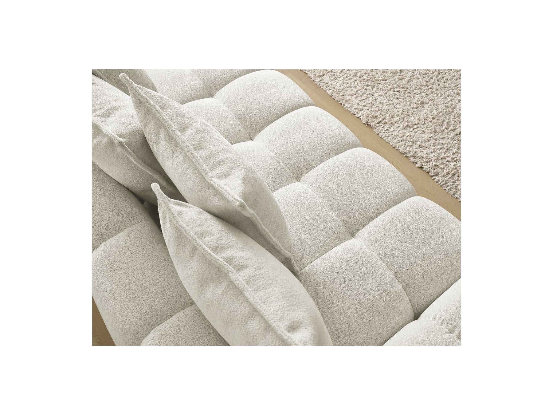Everest - Canapé Droit Fixe 3 Places - Tissu Chiné - 5 Coussins