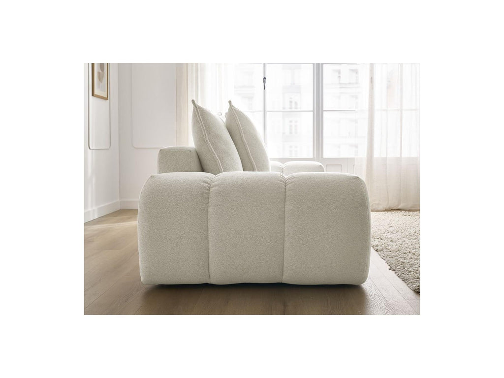 Everest - Canapé Droit Fixe 3 Places - Tissu Chiné - 5 Coussins