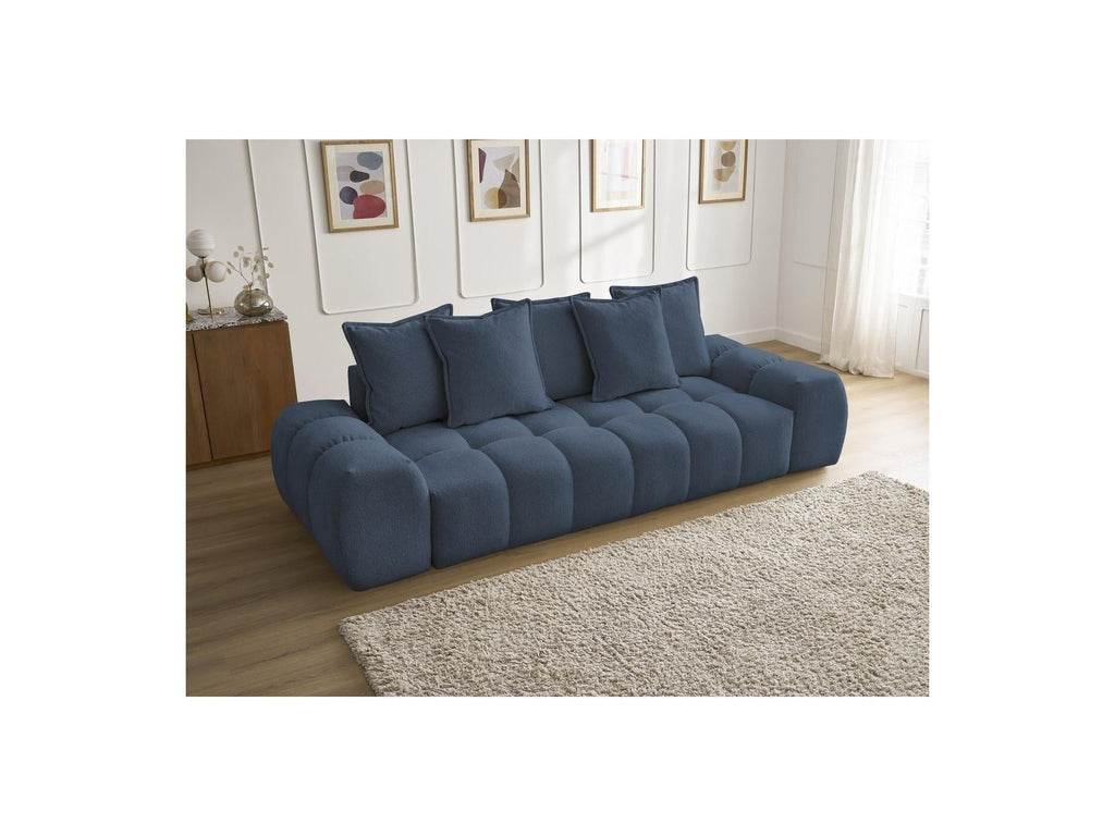 Everest - Canapé Droit Fixe 3 Places - Tissu Chiné - 5 Coussins