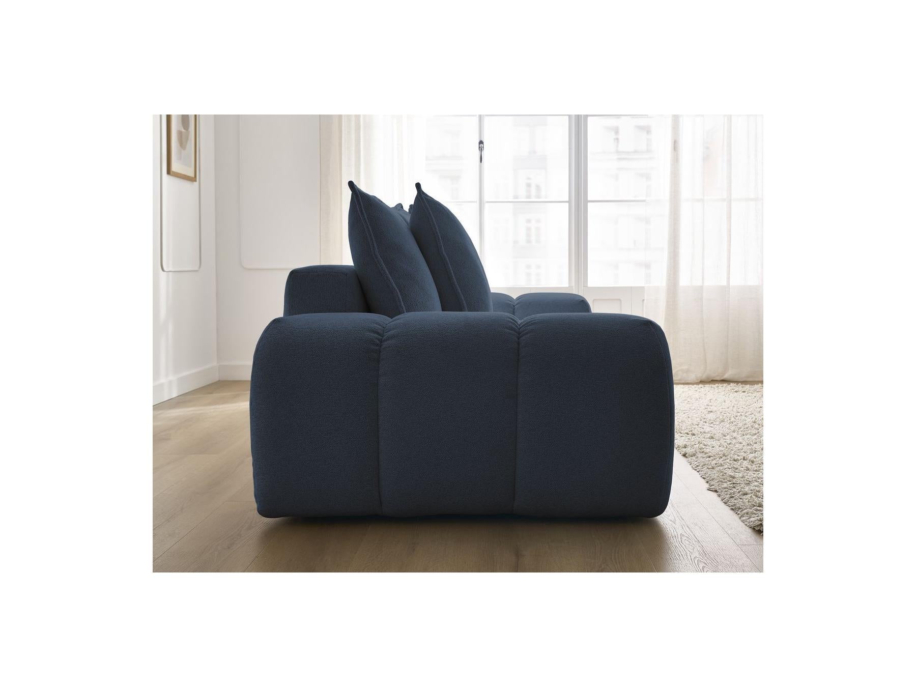 Everest - Canapé Droit Fixe 3 Places - Tissu Chiné - 5 Coussins