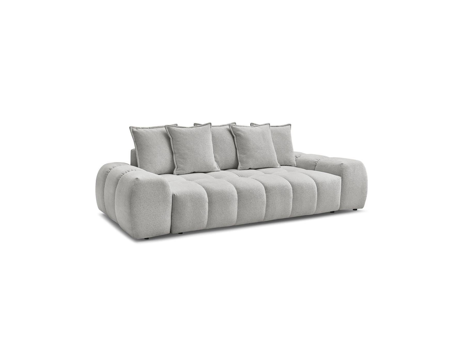 Everest - Canapé Droit Fixe 3 Places - Tissu Chiné - 5 Coussins
