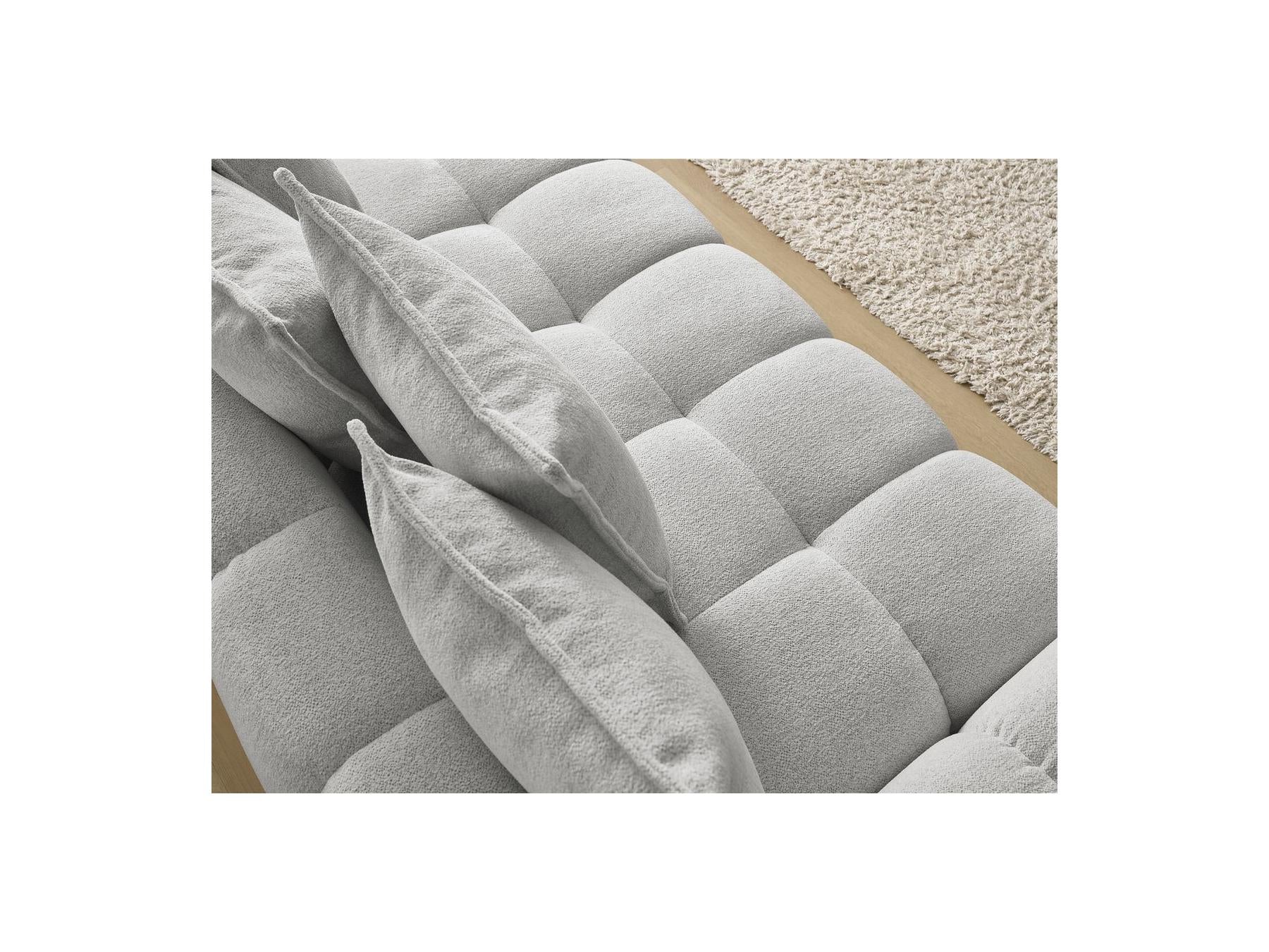 Everest - Canapé Droit Fixe 3 Places - Tissu Chiné - 5 Coussins
