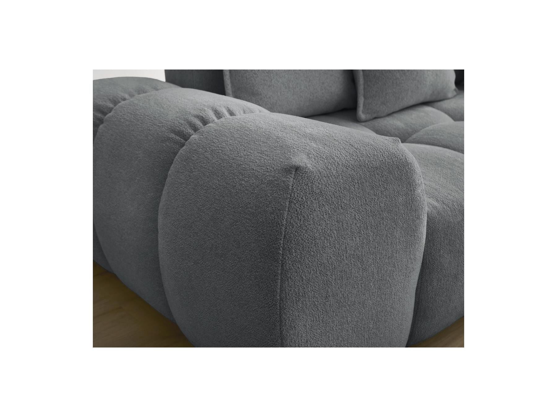 Everest - Canapé Droit Fixe 3 Places - Tissu Chiné - 5 Coussins