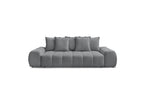 Everest - Canapé Droit Fixe 3 Places - Tissu Chiné - 5 Coussins