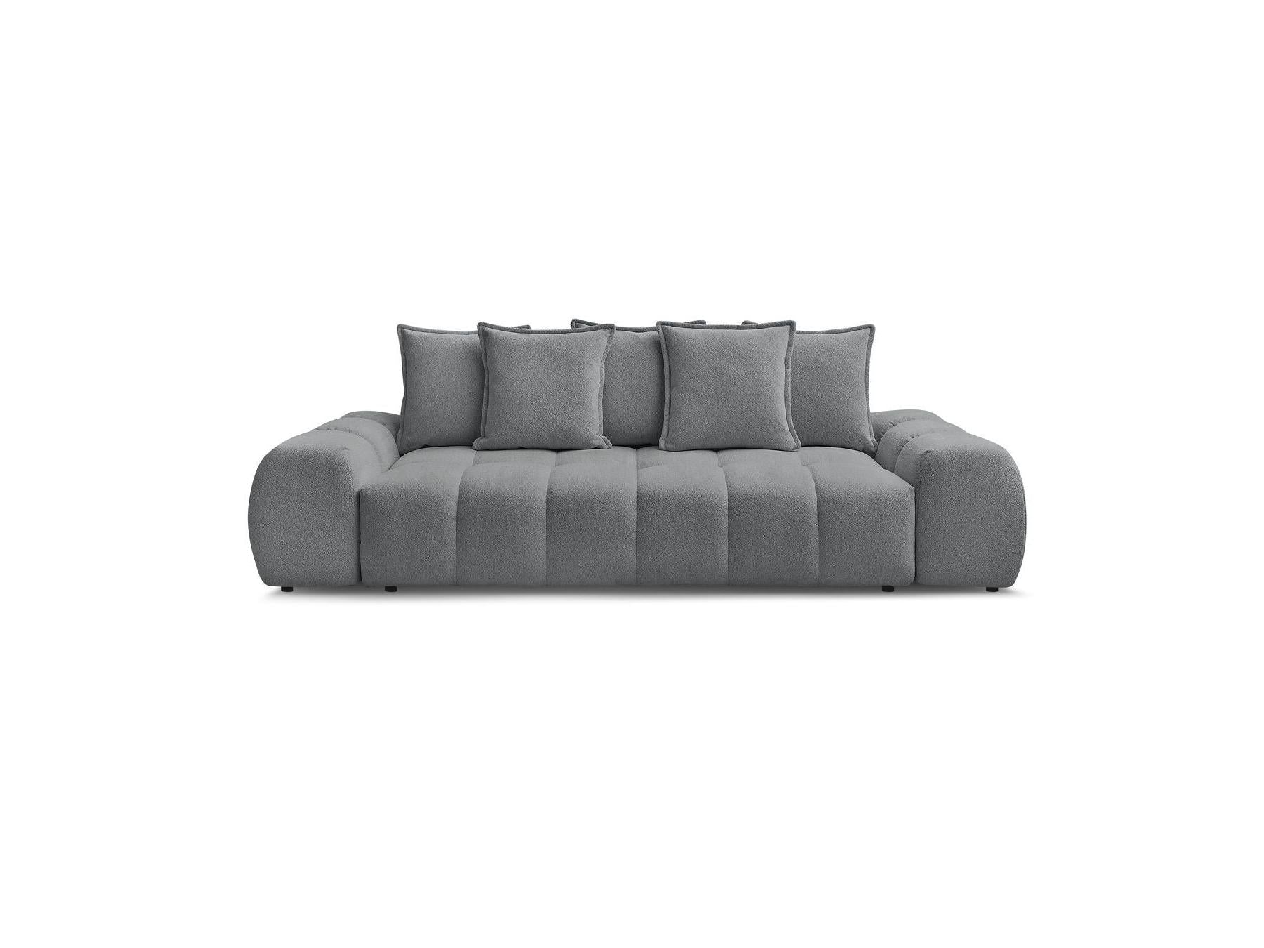 Everest - Canapé Droit Fixe 3 Places - Tissu Chiné - 5 Coussins