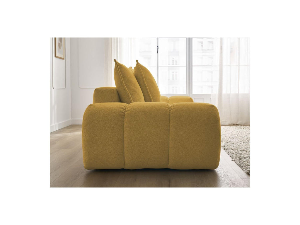 Everest - Canapé Droit Fixe 3 Places - Tissu Chiné - 5 Coussins