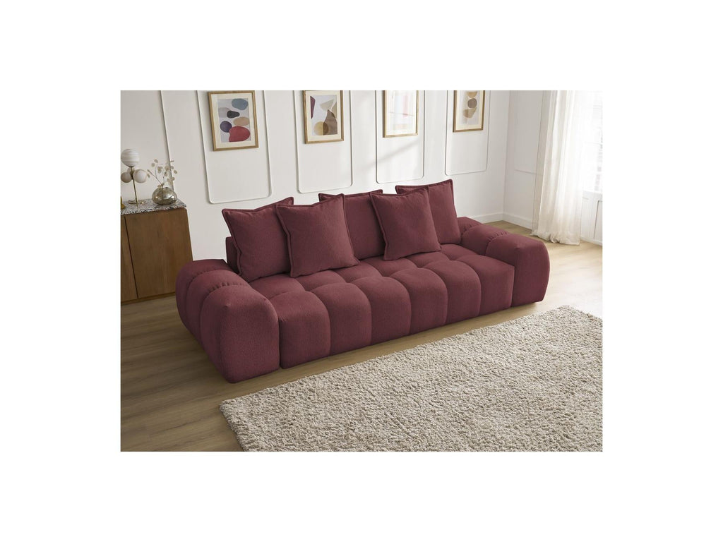 Everest - Canapé Droit Fixe 3 Places - Tissu Chiné - 5 Coussins