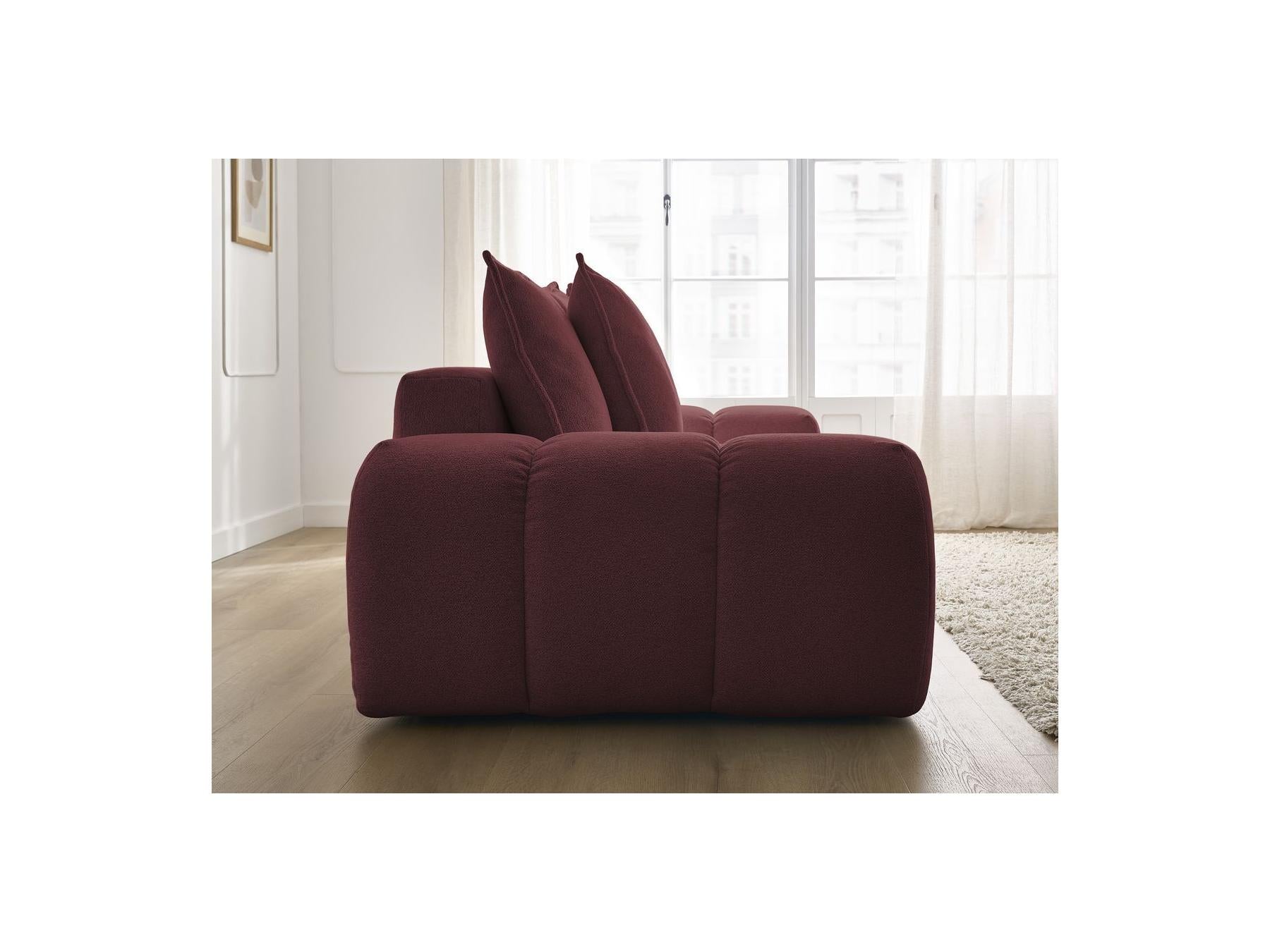 Everest - Canapé Droit Fixe 3 Places - Tissu Chiné - 5 Coussins