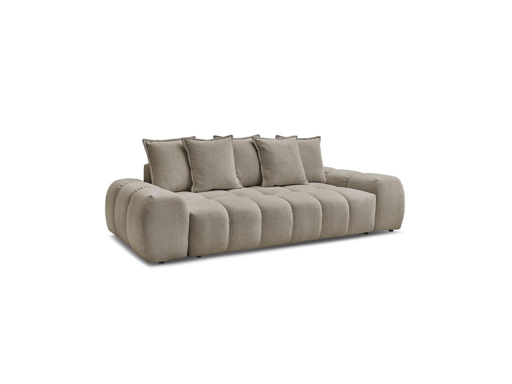 Everest - Canapé Droit Fixe 3 Places - Tissu Chiné - 5 Coussins